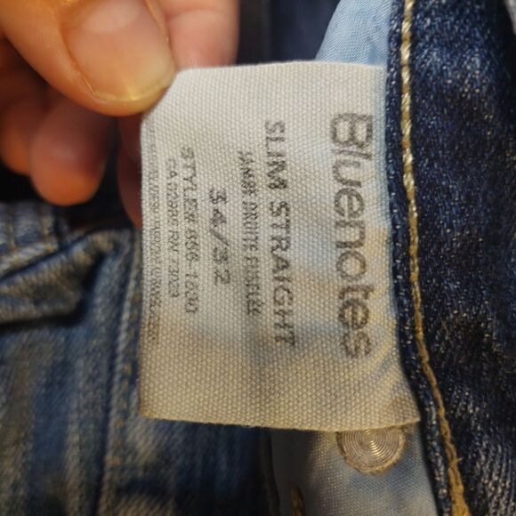 Bluenotes Men's Jeans Slim Straight Size 34/32 Blue Denim - Picture 13 of 14